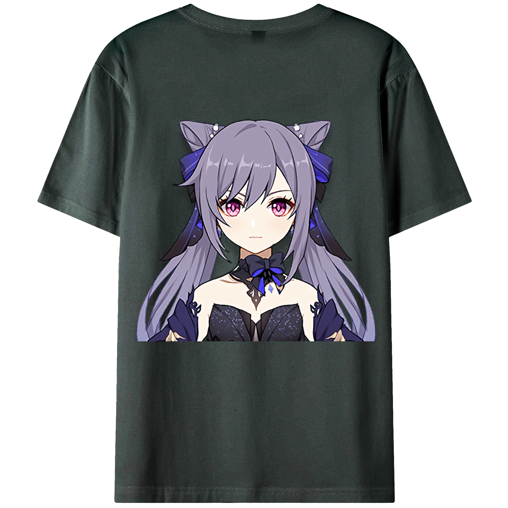 げんし神 刻晴 こくせい genshin Kokusei 綿100％ メンズ半袖Tシャツ（バックプリント） 通気性
